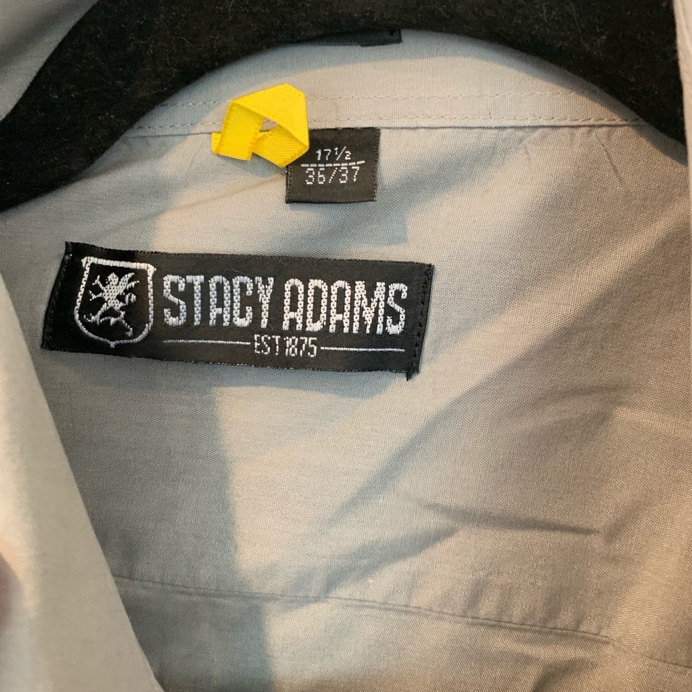Stacy Adams grey solid button down - Picture 4 of 5